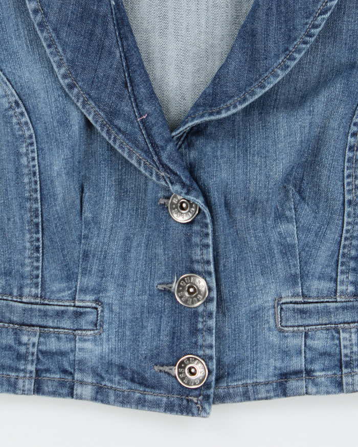 Vintage Y2k 2000s Guess Short Sleeve Cropped Denim Jacket - M