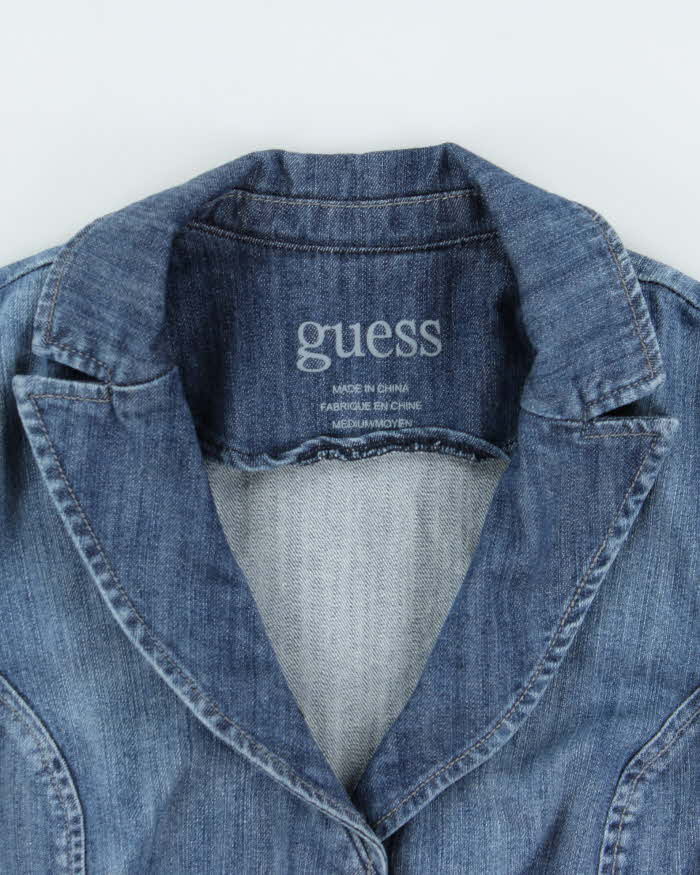 Vintage Y2k 2000s Guess Short Sleeve Cropped Denim Jacket - M