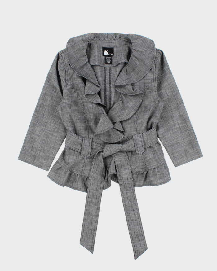Vintage Y2k 2000s First Option Ruffle Collar Lightweight Jacket - S