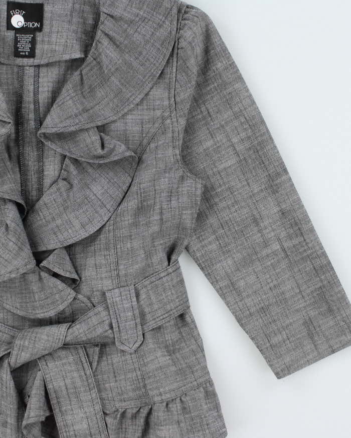 Vintage Y2k 2000s First Option Ruffle Collar Lightweight Jacket - S