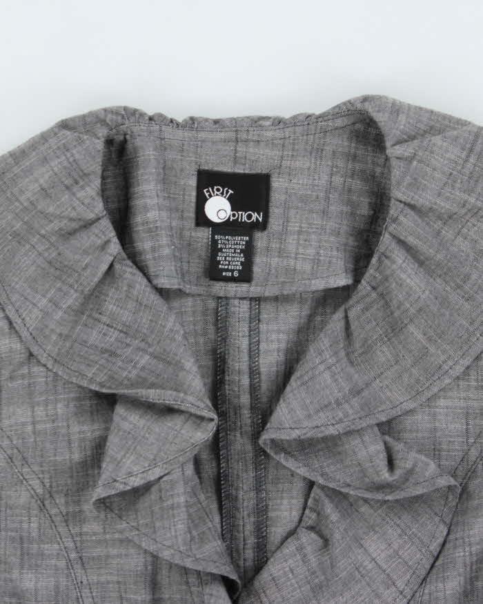 Vintage Y2k 2000s First Option Ruffle Collar Lightweight Jacket - S