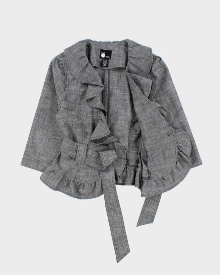 Vintage Y2k 2000s First Option Ruffle Collar Lightweight Jacket - S