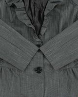 Vintage Y2k 2000s Ricki's Ruffle Collar Shirred Waist Blazer Jacket - M