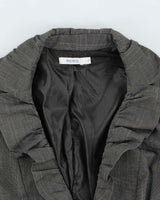 Vintage Y2k 2000s Ricki's Ruffle Collar Shirred Waist Blazer Jacket - M
