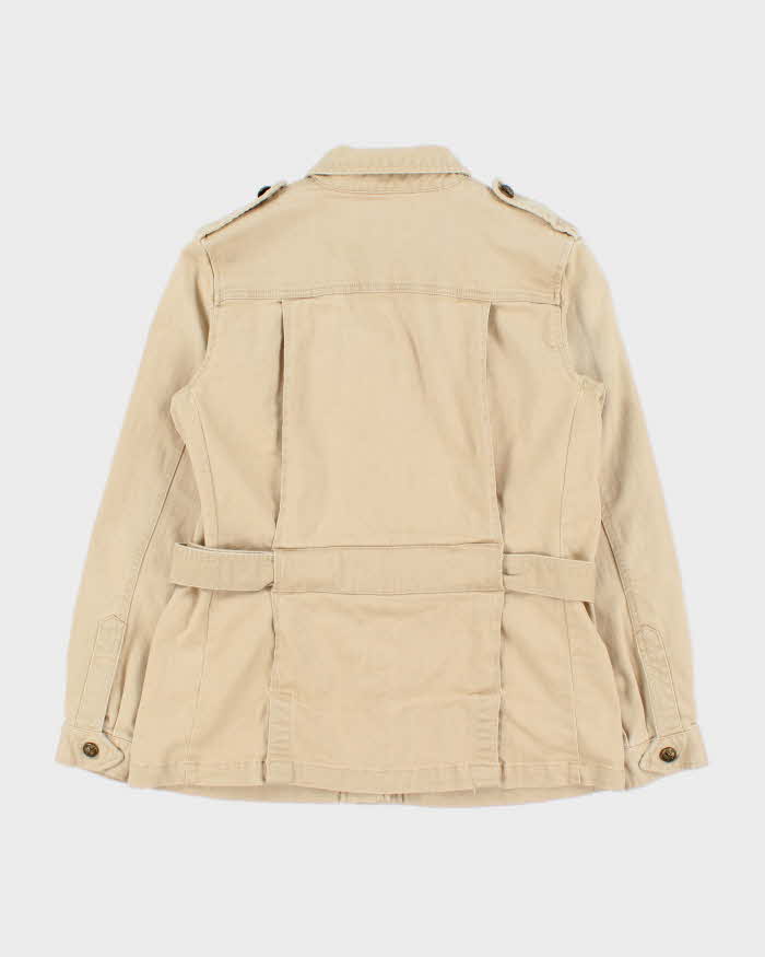 Vintage Y2K 00s Lauren Jeans Ralph Lauren Khaki Belted Denim Safari Jacket - M