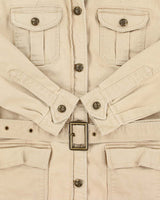 Vintage Y2K 00s Lauren Jeans Ralph Lauren Khaki Belted Denim Safari Jacket - M