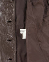 Vintage 1980s Wilsons Brown Mid-Length Belted Women's Leather Jacket - S