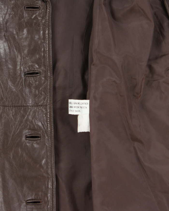 Vintage 1980s Wilsons Brown Mid-Length Belted Women's Leather Jacket - S