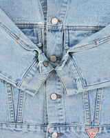 Vintage 1990s Guess Cropped Light Wash Denim Jacket - M