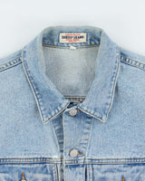 Vintage 1990s Guess Cropped Light Wash Denim Jacket - M