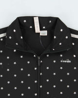 Vintage Diadora Women's Silver Star Stripe Track Jacket - S