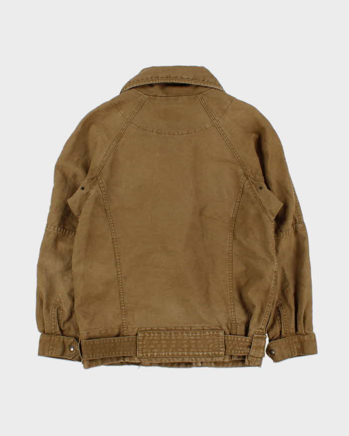 Vintage Aritzia Wilfred Free Women's Khaki Linen Blend Canvas Military Jacket - S
