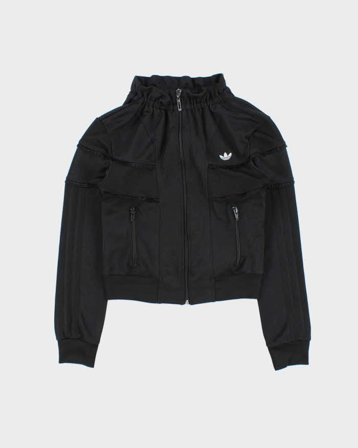 Vintage Y2K 00s Adidas Originals Women's Ruffle Trim Cropped Track Jacket - S