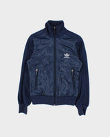 Vintage Y2K 00s Adidas Originals Navy Soft Shell Women's Funnel Neck Track Jacket - S