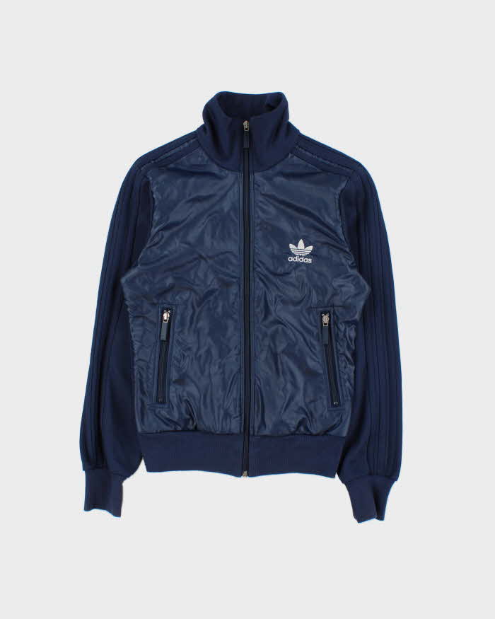 Vintage Y2K 00s Adidas Originals Navy Soft Shell Women's Funnel Neck Track Jacket - S