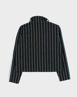 Vintage Adidas Originals Women's Spearmint Pinstripe Denim Track Jacket - XS