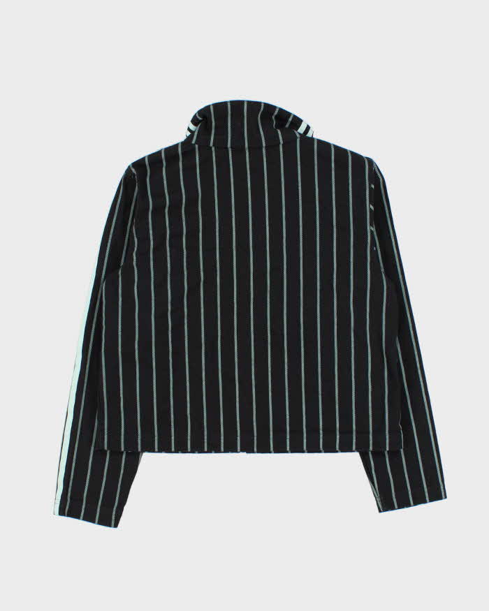 Vintage Adidas Originals Women's Spearmint Pinstripe Denim Track Jacket - XS