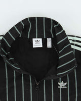 Vintage Adidas Originals Women's Spearmint Pinstripe Denim Track Jacket - XS