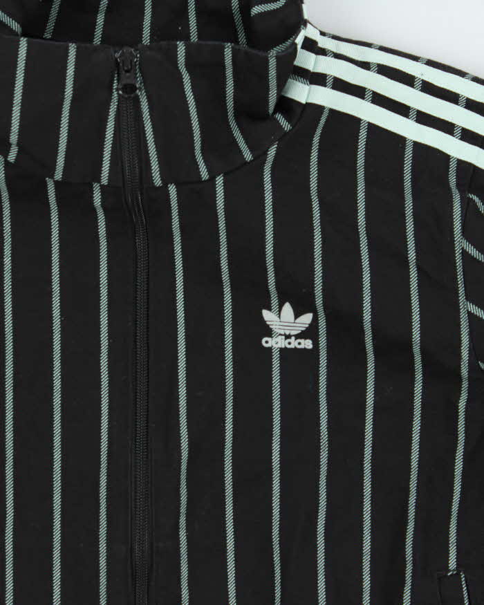 Vintage Adidas Originals Women's Spearmint Pinstripe Denim Track Jacket - XS