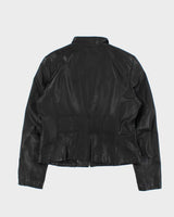 Vintage Y2K 00s Danier Women's Calfskin Leather Moto Jacket - M