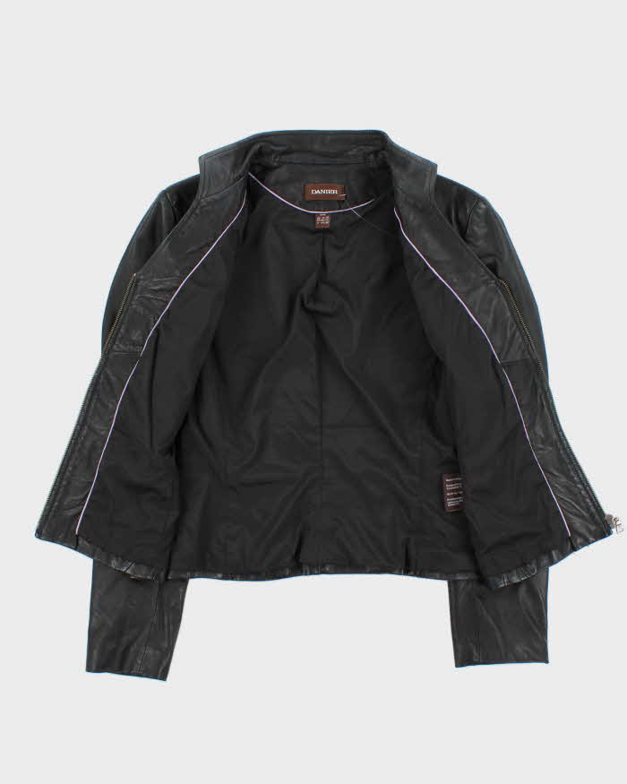 Vintage Y2K 00s Danier Women's Calfskin Leather Moto Jacket - M