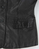 Vintage Y2K 00s Danier Women's Grain Leather Jacket Blazer - M