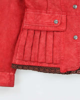 Vintage Y2K 00s Montana Co. Women's Vegan Leather Knit Hooded Jacket - M