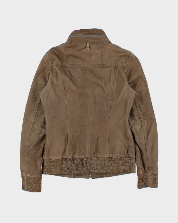 Vintage Y2K 00s Mackage For Aritzia Tan Lambskin Leather Moto Jacket - M