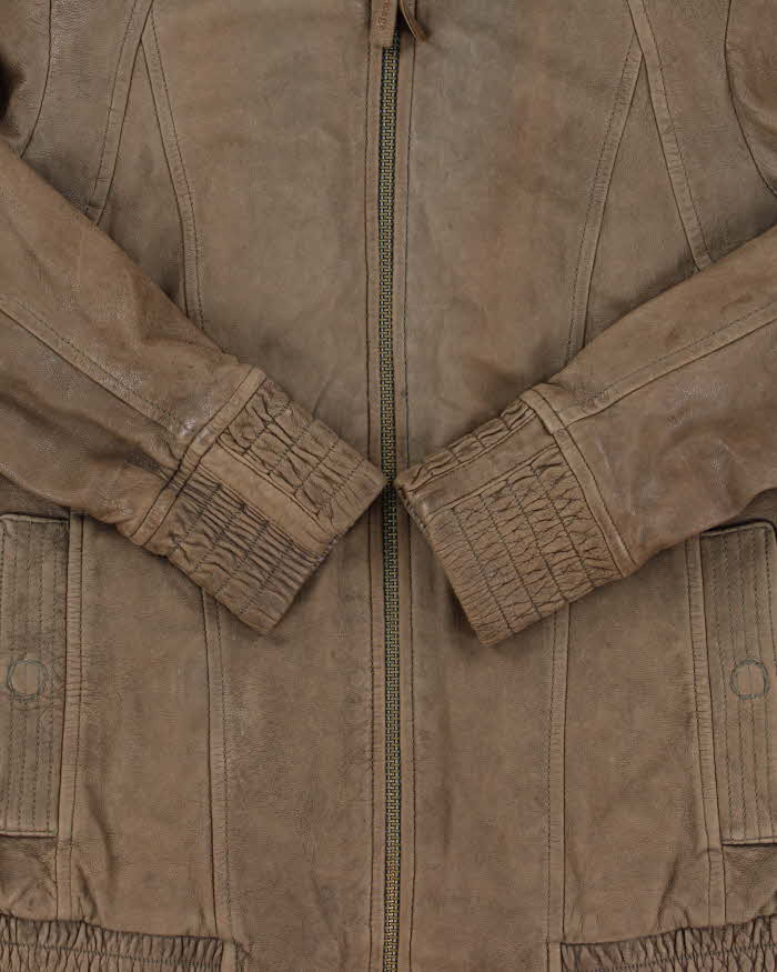 Vintage Y2K 00s Mackage For Aritzia Tan Lambskin Leather Moto Jacket - M