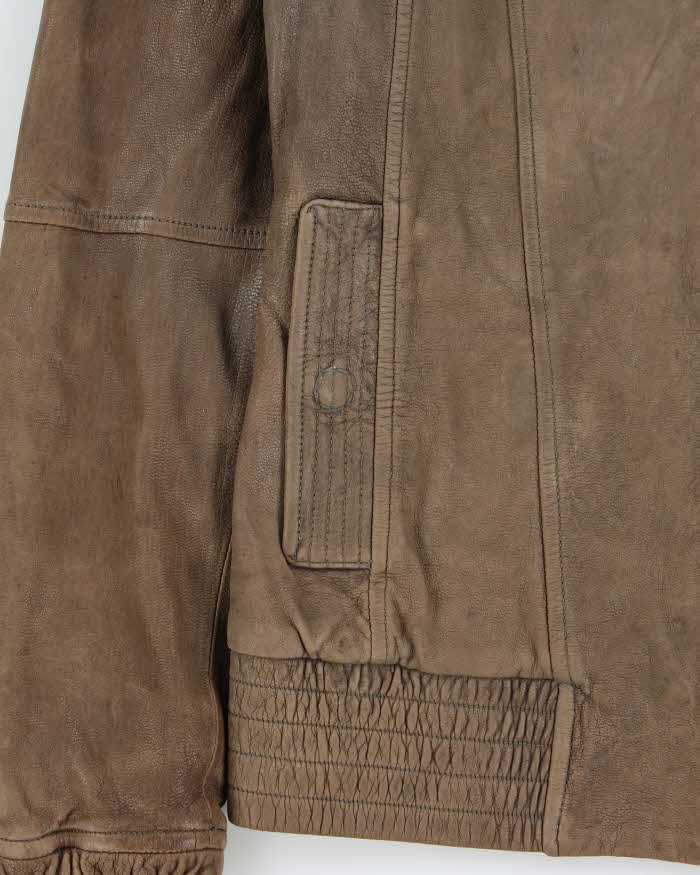 Vintage Y2K 00s Mackage For Aritzia Tan Lambskin Leather Moto Jacket - M