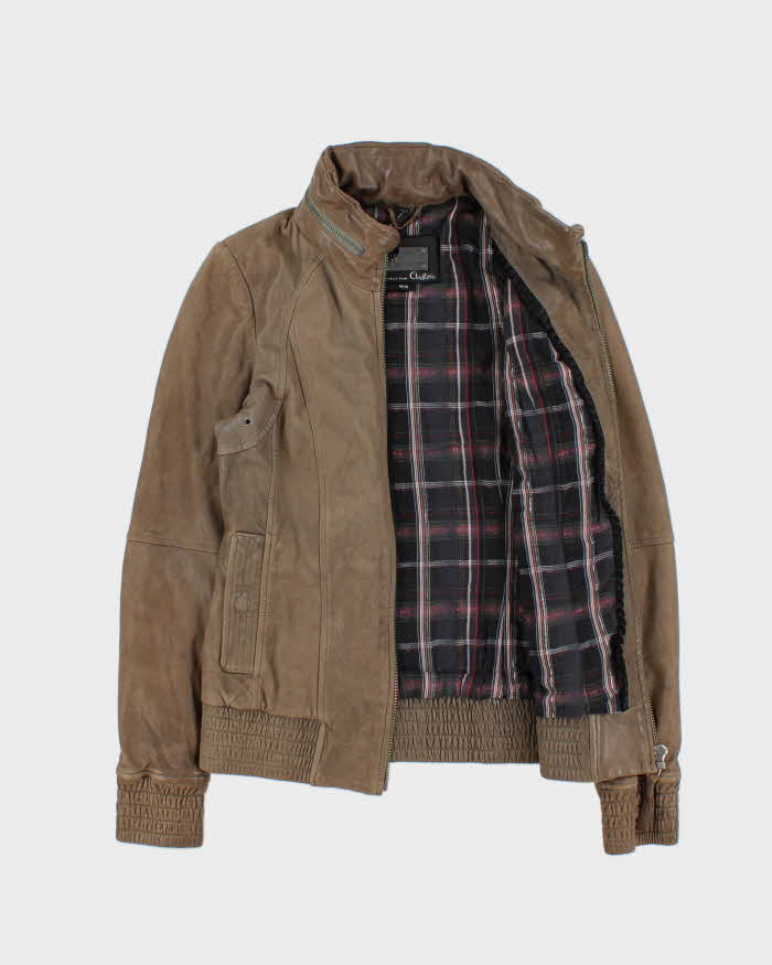 Vintage Y2K 00s Mackage For Aritzia Tan Lambskin Leather Moto Jacket - M