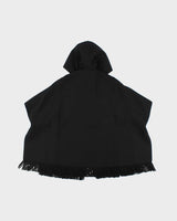 Vintage AW2008 Christian Dior Runway Couture Wool Tassel Unisex Hooded Poncho Cape  - S