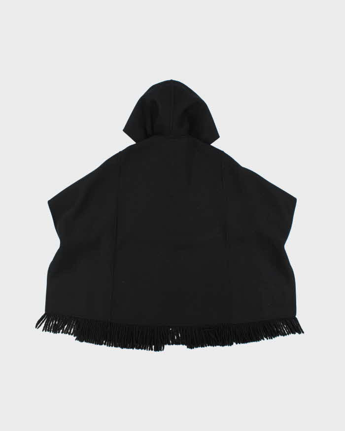 Vintage AW2008 Christian Dior Runway Couture Wool Tassel Unisex Hooded Poncho Cape  - S