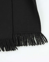 Vintage AW2008 Christian Dior Runway Couture Wool Tassel Unisex Hooded Poncho Cape  - S