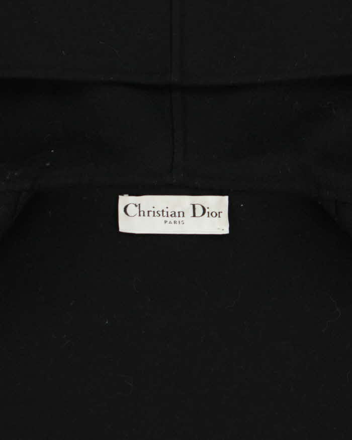 Vintage AW2008 Christian Dior Runway Couture Wool Tassel Unisex Hooded Poncho Cape  - S