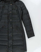 Burberry Women's Navy Duck Down Blue Fox Hooded Puffer Parka - XS