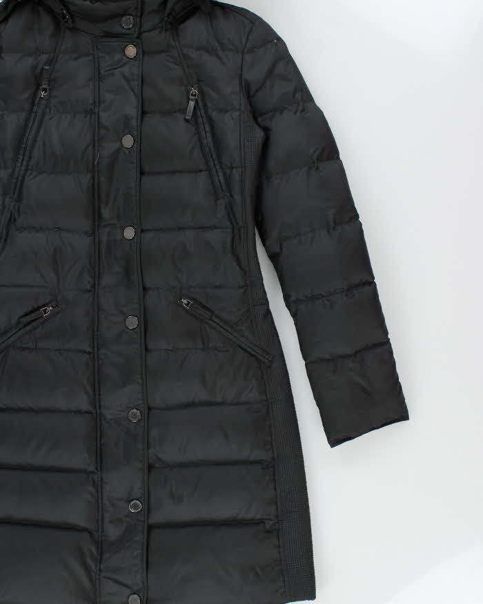 Burberry Women's Navy Duck Down Blue Fox Hooded Puffer Parka - XS