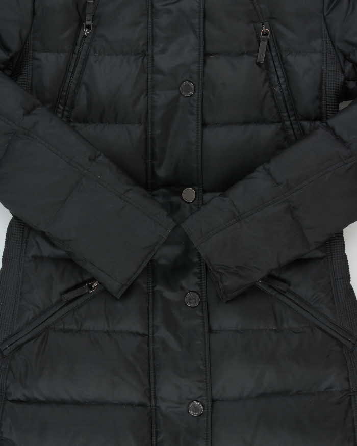 Burberry Women's Navy Duck Down Blue Fox Hooded Puffer Parka - XS