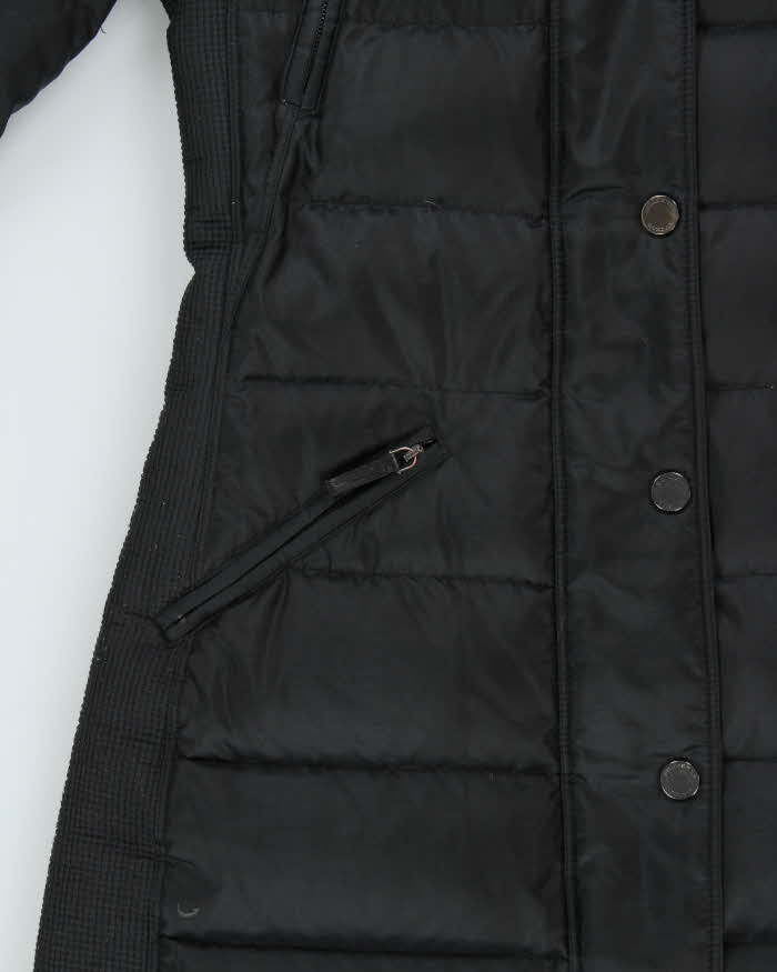 Burberry Women's Navy Duck Down Blue Fox Hooded Puffer Parka - XS