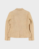 Vintage Y2K 00s Ralph Lauren Linen Silk Blend Women's Tweed Jacket Blazer - S