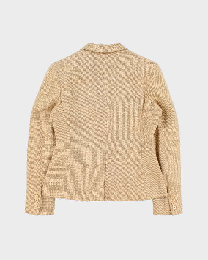 Vintage Y2K 00s Ralph Lauren Linen Silk Blend Women's Tweed Jacket Blazer - S