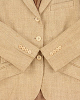 Vintage Y2K 00s Ralph Lauren Linen Silk Blend Women's Tweed Jacket Blazer - S