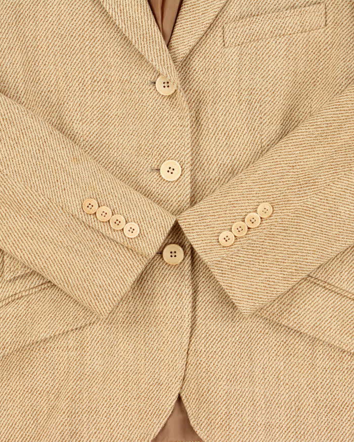 Vintage Y2K 00s Ralph Lauren Linen Silk Blend Women's Tweed Jacket Blazer - S