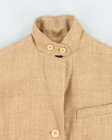 Vintage Y2K 00s Ralph Lauren Linen Silk Blend Women's Tweed Jacket Blazer - S