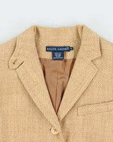 Vintage Y2K 00s Ralph Lauren Linen Silk Blend Women's Tweed Jacket Blazer - S