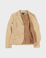 Vintage Y2K 00s Ralph Lauren Linen Silk Blend Women's Tweed Jacket Blazer - S