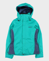 Vintage Patagonia Women's Teal Heavyweight Soft Shell 'H2no' Mountaineering Jacket - S