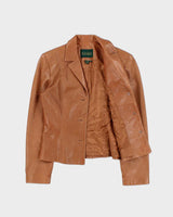 Vintage 1990s Danier Women's Tan Calfskin Leather Blazer Jacket - S