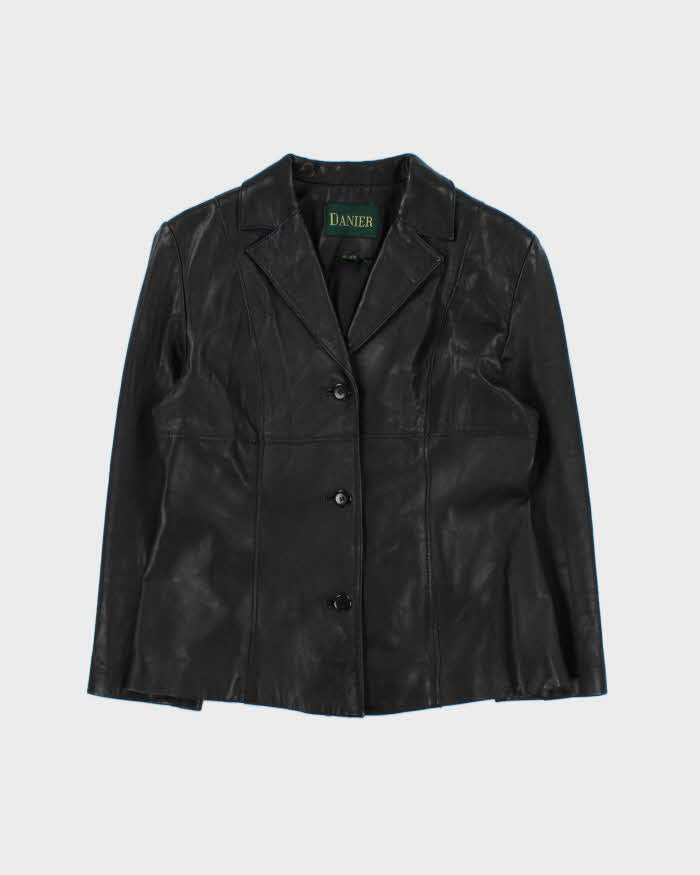 Vintage 1990s Danier Women's Calfskin Leather Blazer Jacket - M