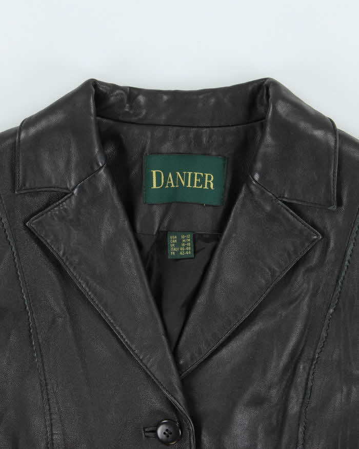 Vintage 1990s Danier Women's Calfskin Leather Blazer Jacket - M